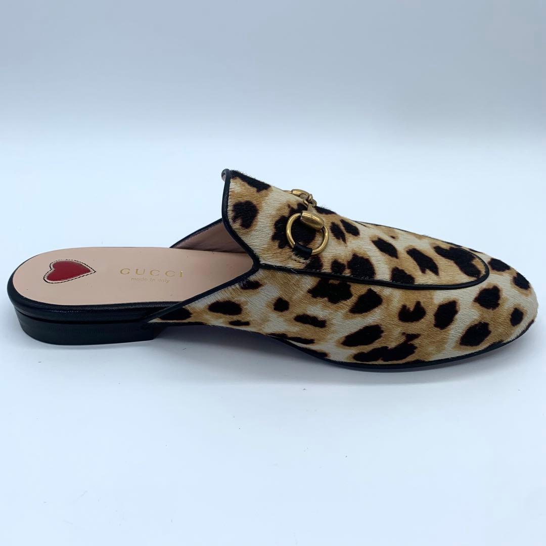 m31　グッチ プリンスタウン ミュール ホースビット はラコ ヒョウ柄