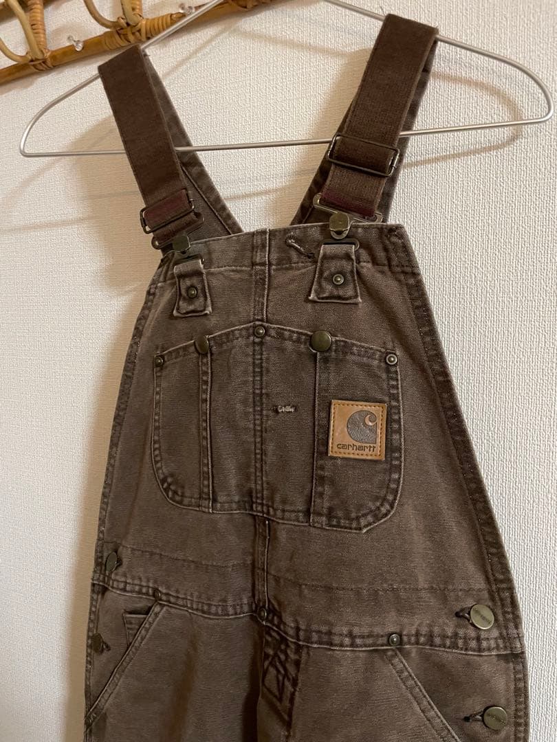 Carhartt オーバーオール　革タグ　ダブルニー