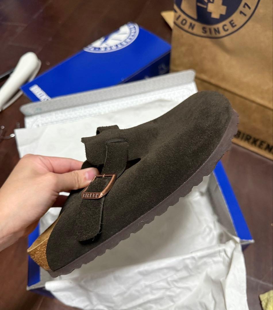 【新品】 ビルケンシュトック ボストン 26cm サボ サンダル モカ スエード