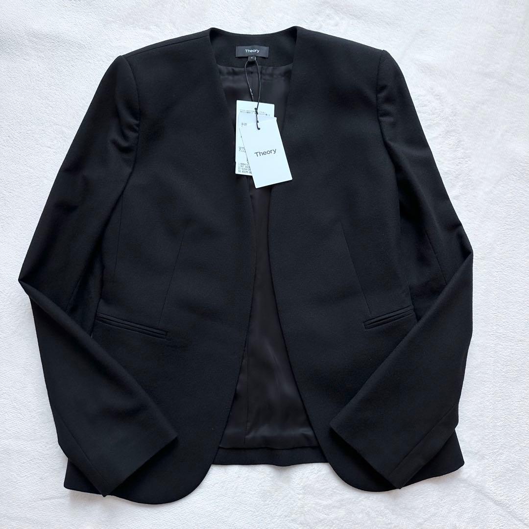 新品未使用品✨セオリー LIGHT SAXONY2 パンツスーツ ノーカラー 4