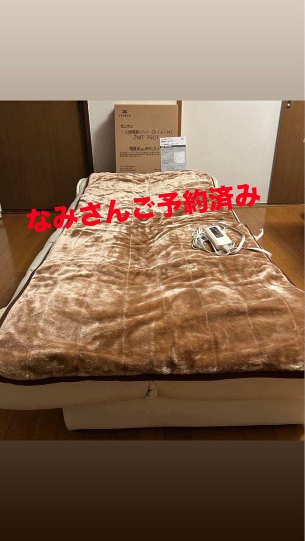 電磁波99%カットゼンケン一人用電熱マットタイマー機能付[ZMT-75CT]