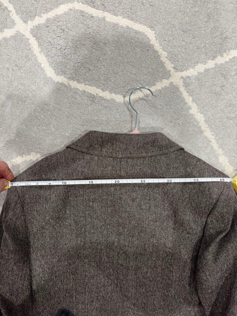 ブラウン系ウール混紡 パンツスーツ 上下セット 美品 L-LL