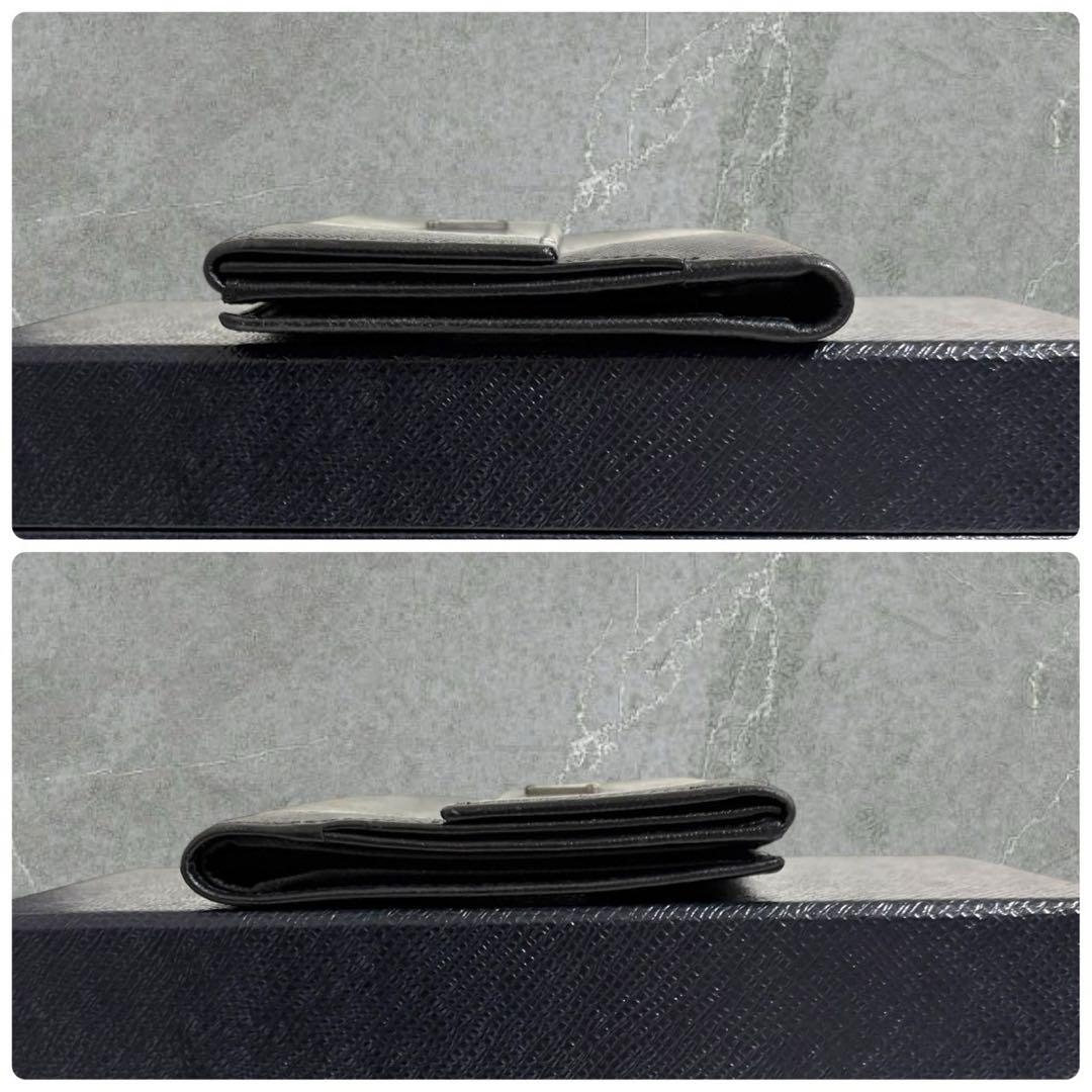 極美品✨ PRADA プラダ 三つ折り財布 サフィアーノ ブラック 三角ロゴ