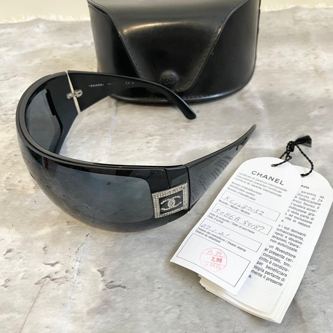 CHANEL サングラス ラインストーン ココマーク ブラック
