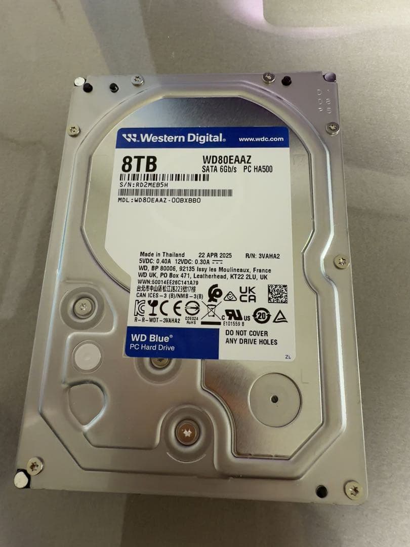 Western Digital 8TB ハードディスク WD80EAZZ