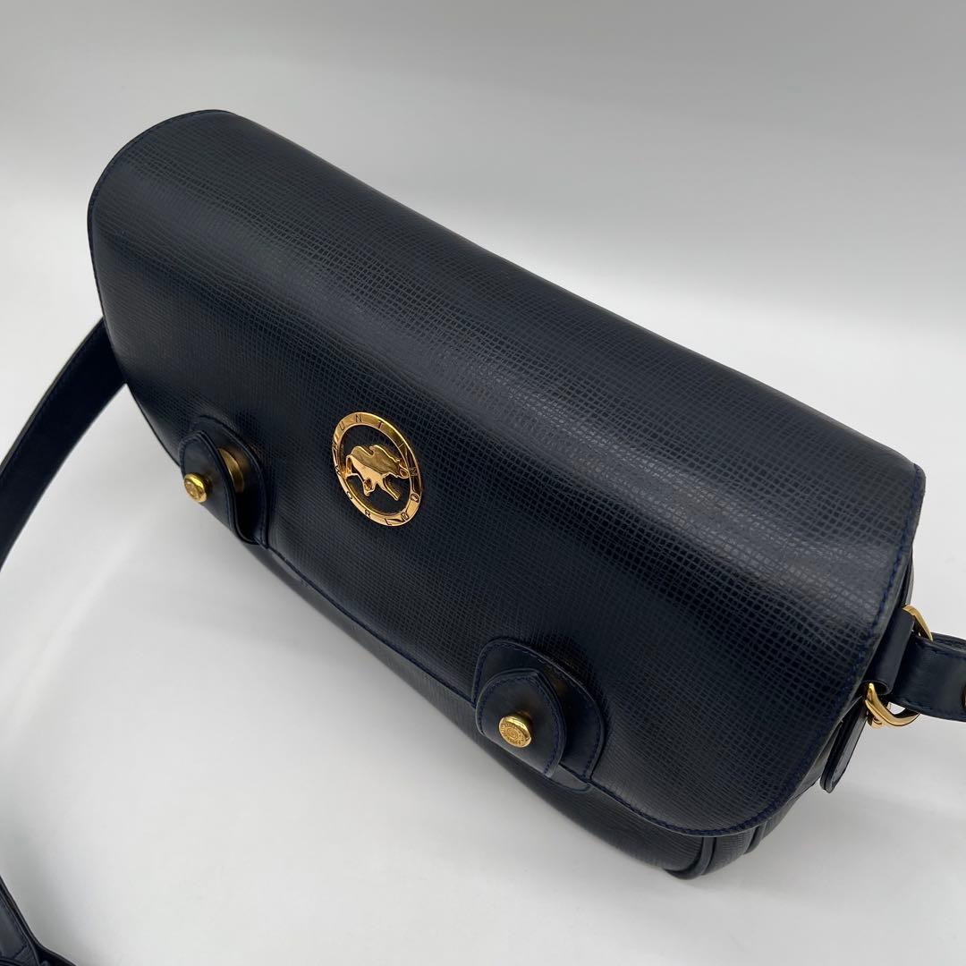 【極美品】ハンティングワールド キャリーオール メッセンジャー レザー ネイビー