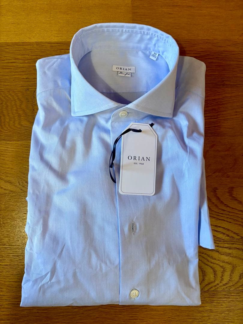 【新品】ORIAN オリアン　ドレスシャツ ブロード　ライトブルー 39