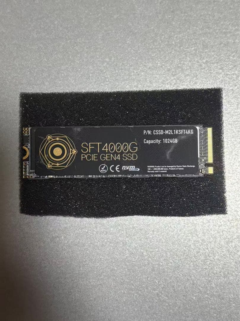 CSSD-M2L1KSFT4KG NVMe1TB/M.2-2280/4時間使用品