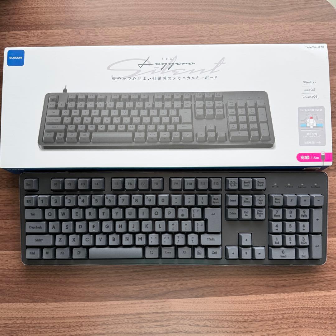 エレコム メカニカルキーボード Leggero 【 赤軸静音 】有線 フル