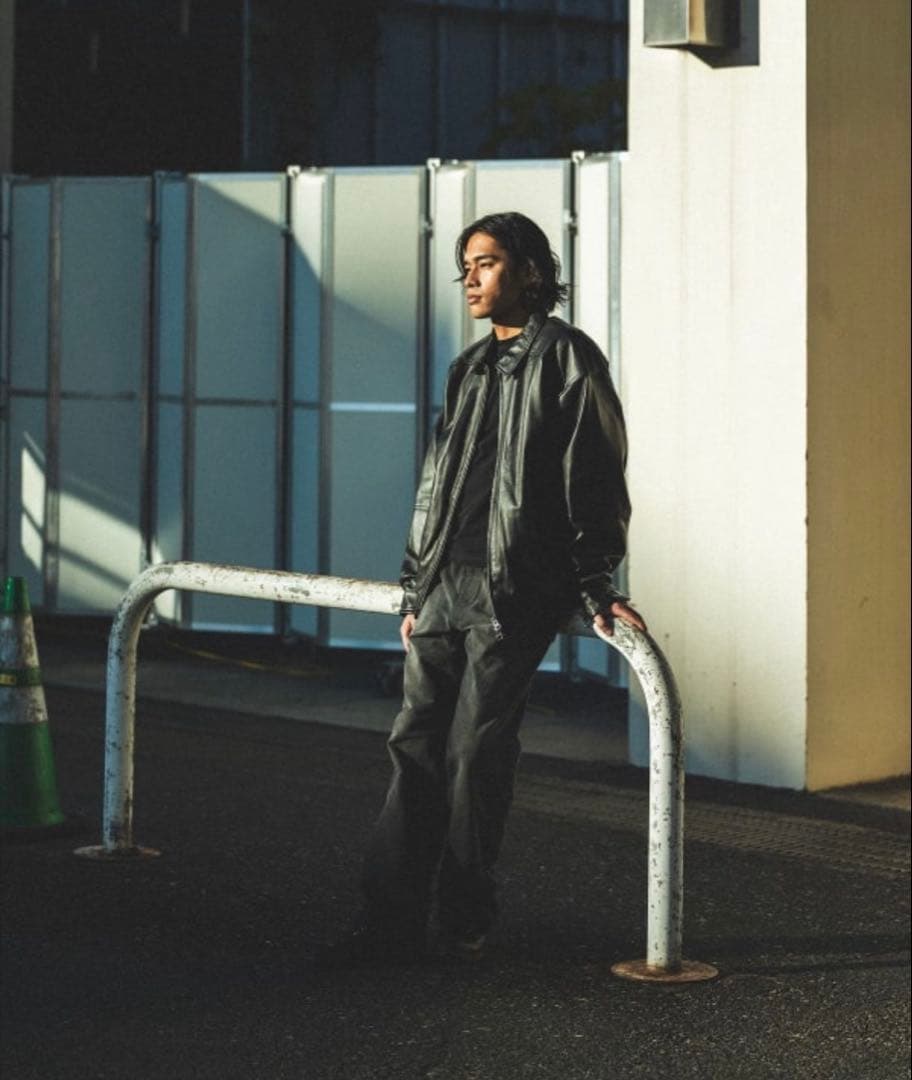 タグ付　BEAMS 本革　ワイドフィットレザージップブルゾンシープスキンビームス