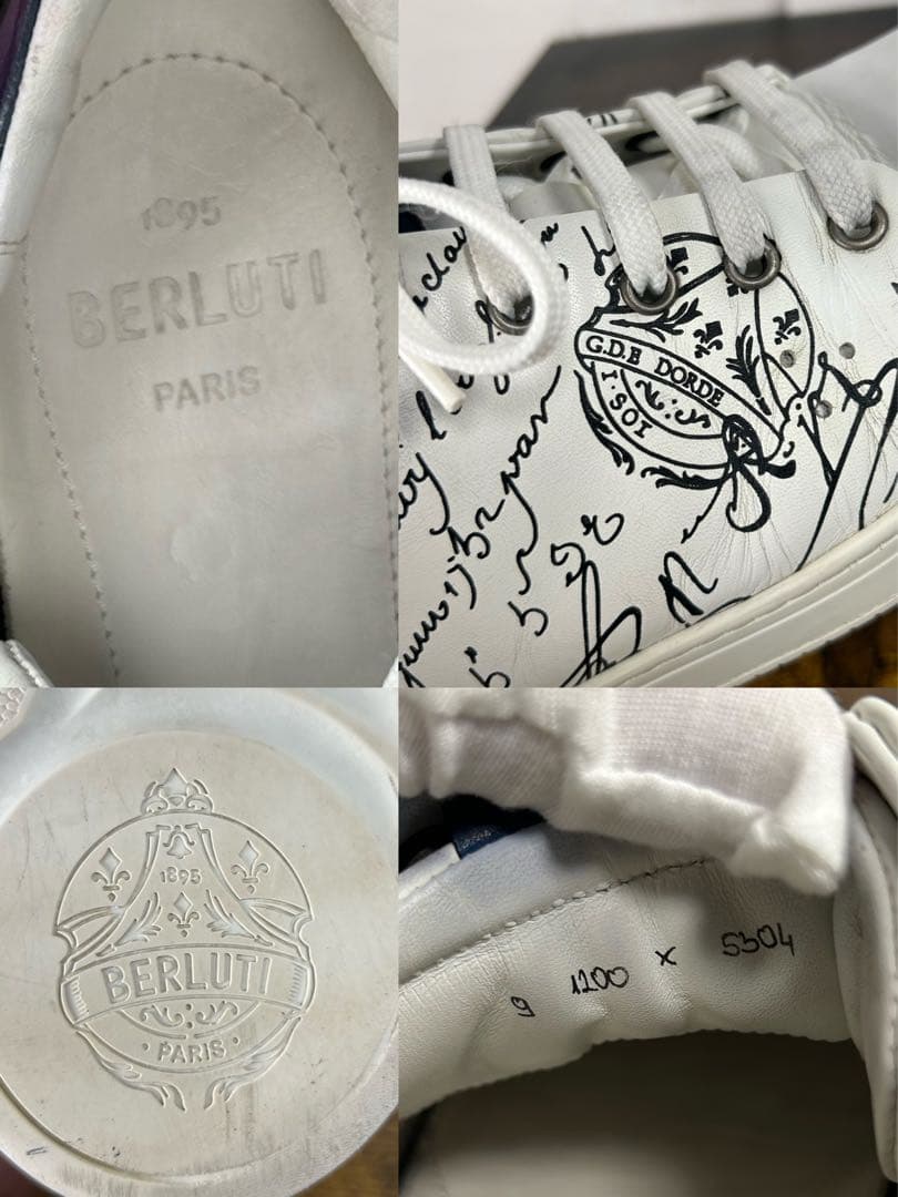 25.1万円　美品 Berluti プレイタイム スクリット スニーカー 9