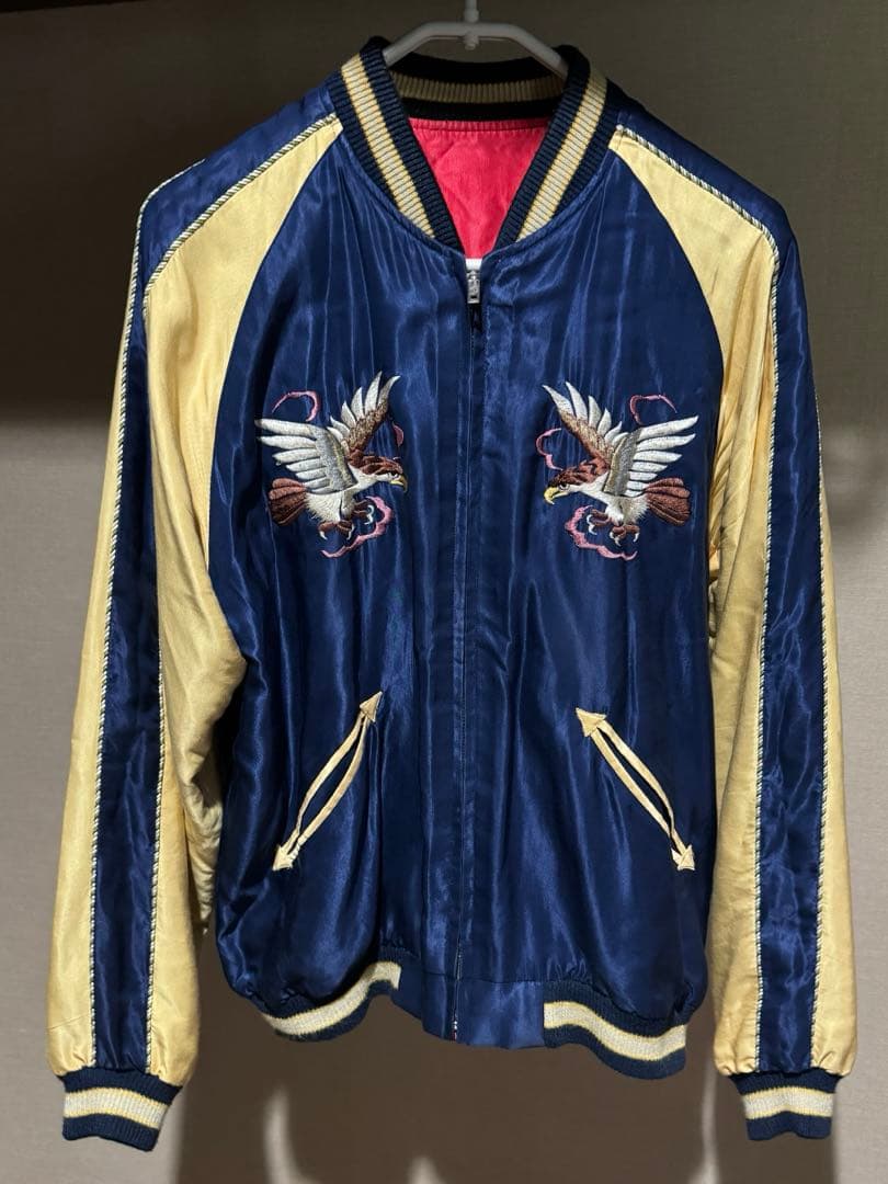 美品 テーラー東洋 両A面 スカジャン 黒虎 鷹 Lサイズ TT14465