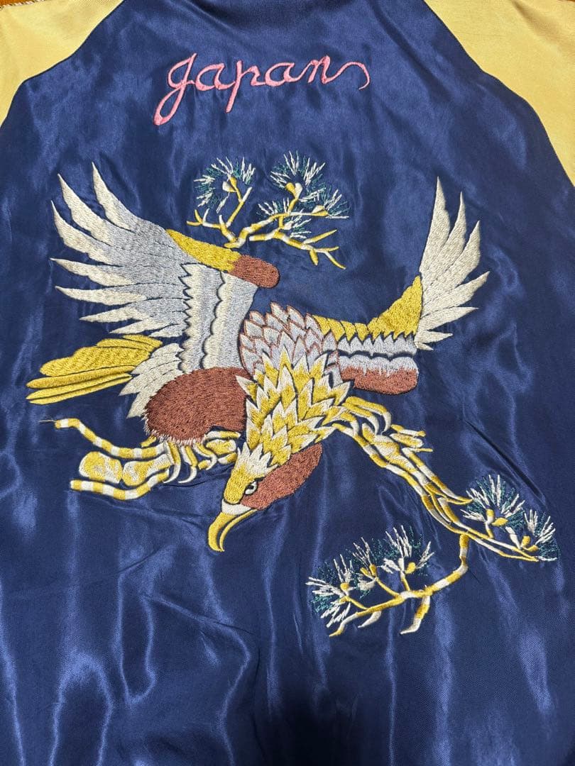 美品 テーラー東洋 両A面 スカジャン 黒虎 鷹 Lサイズ TT14465