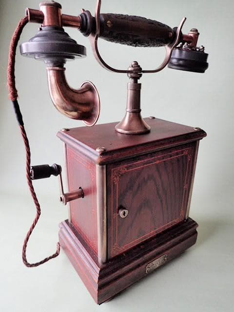 レトロ電話　大正8年 デルビル磁石式甲号卓上電話機　ベルが鳴ります　アンティーク