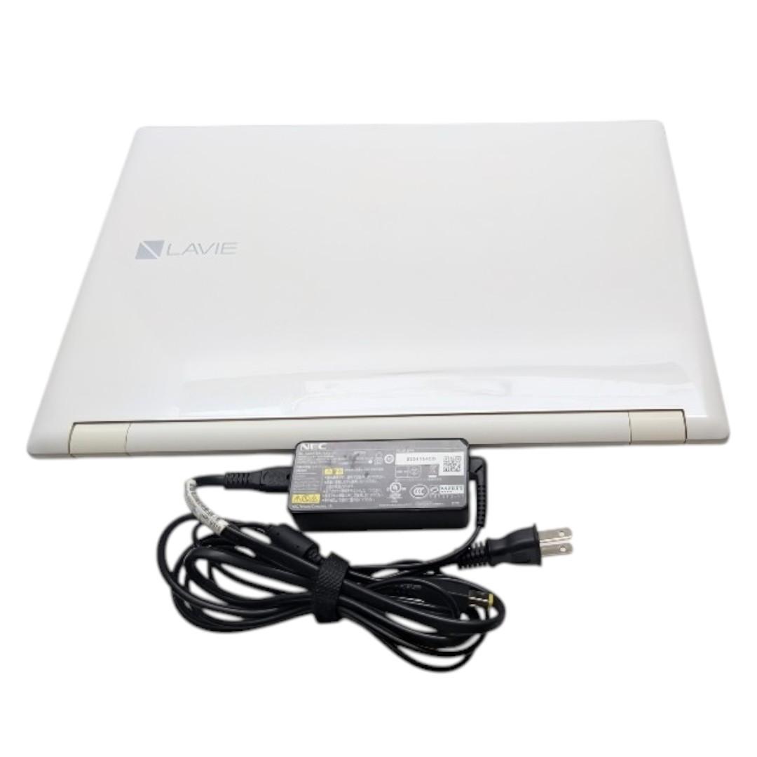 すぐ使える　NEC　LAVIE　可愛い白　ノートパソコン　お子様の練習用に！