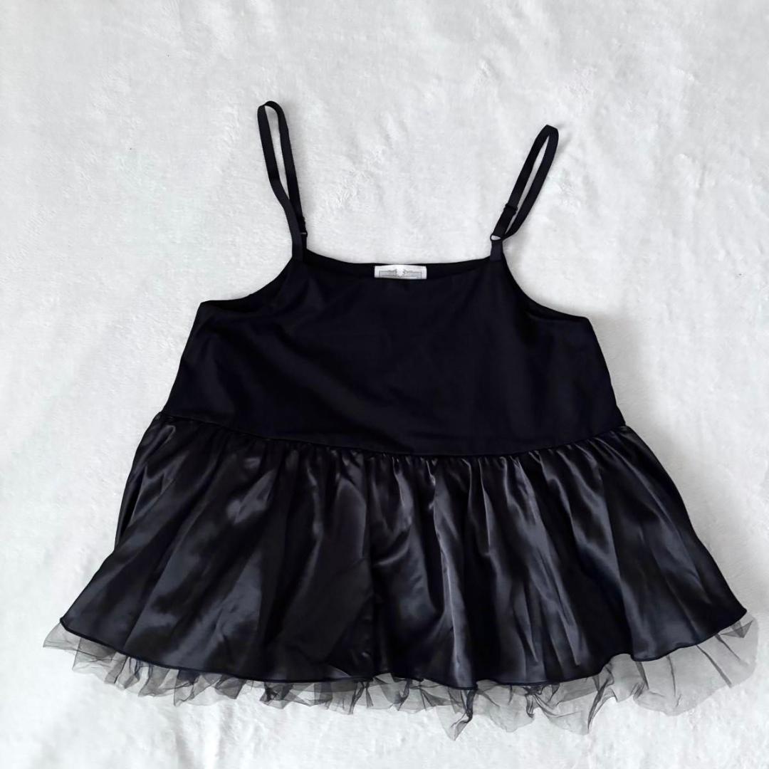 BEARDSLEY ビアズリー　チュチュキャミニット　ブラック　ドット　洗える