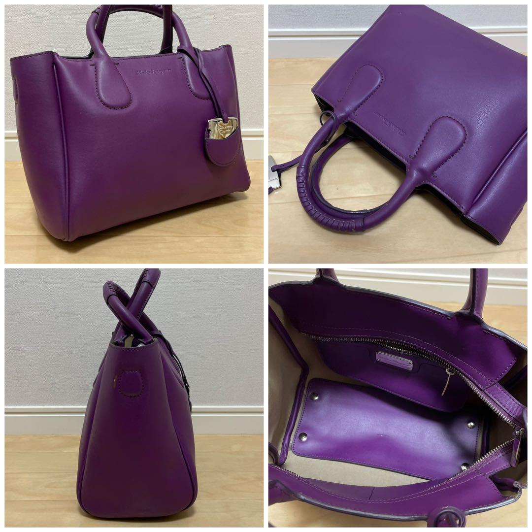 ■Ferragamo（フェラガモ）良品/ レザー/ハンドバッグ/パープル