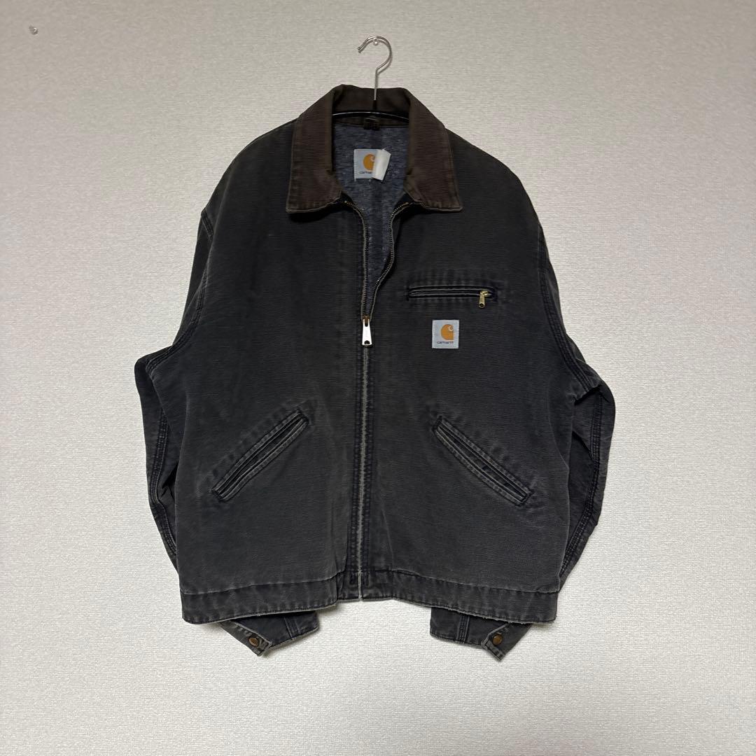 90s カーハート　デトロイトジャケット　ブラック　フェード