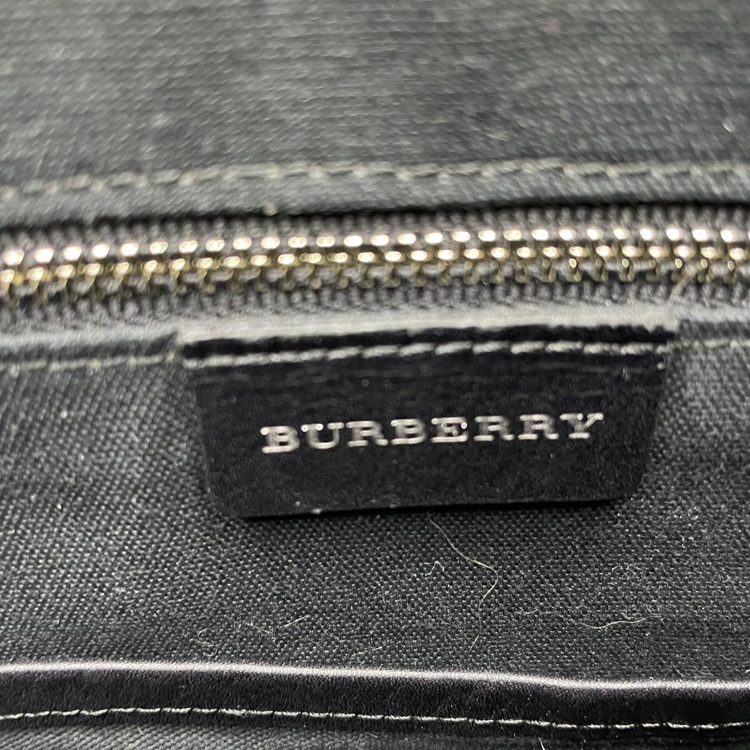 BURBERRY バーバリー ハンドバッグ チェック柄 ウール レザー