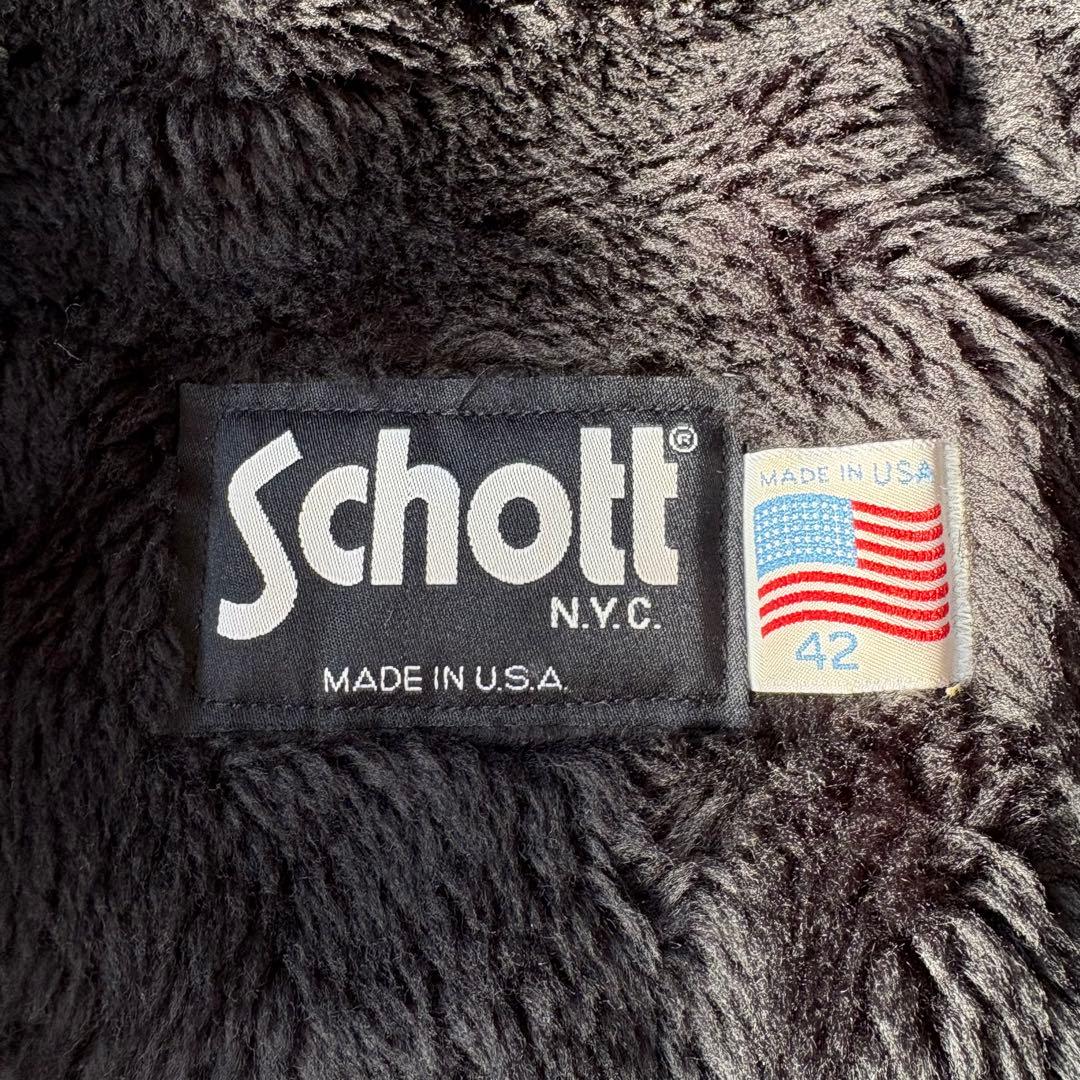 SCHOTT ショット 641 ボアライナー シングルライダース レザー 42