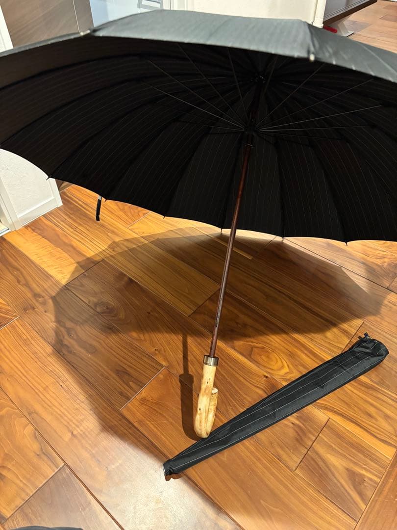 ※最終値下です。前原光縈商店　メンズ　ストライプ　長傘　ブラック