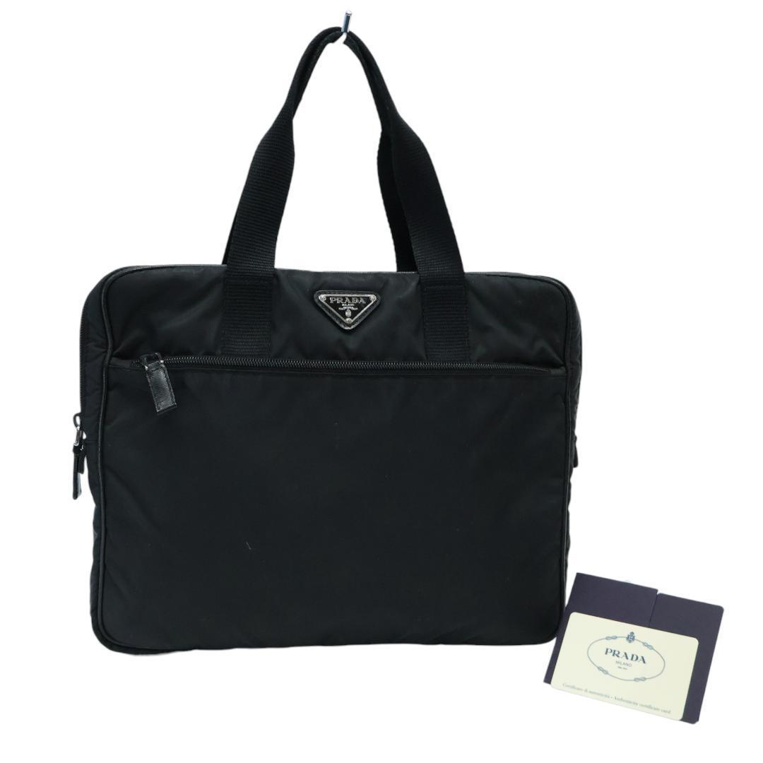 Gカード付 美品 PRADA プラダ ビジネスバッグ ブリーフケース ３角ロゴ