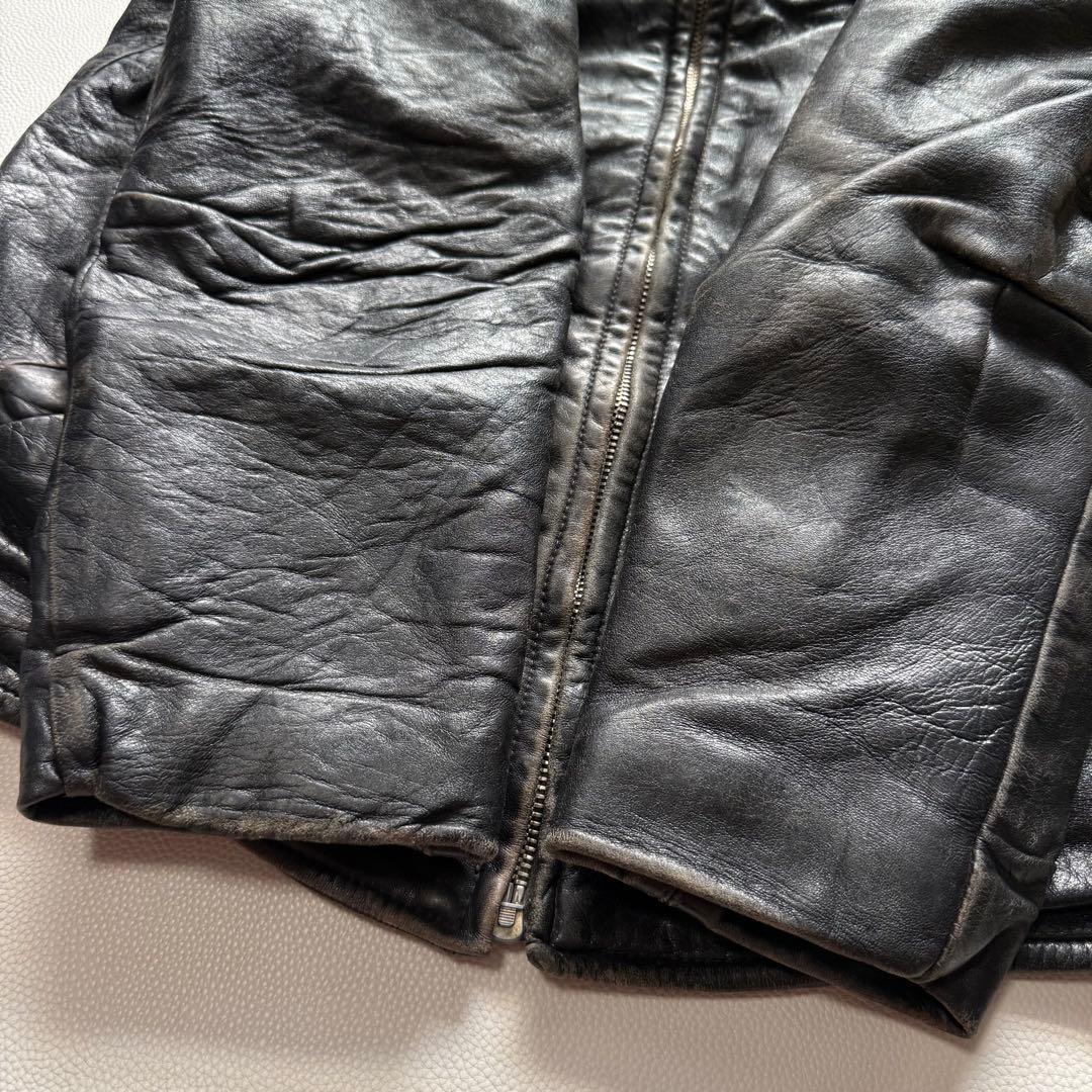 40s 50s モーターサイクルジャケット コの字留めWICOジップ