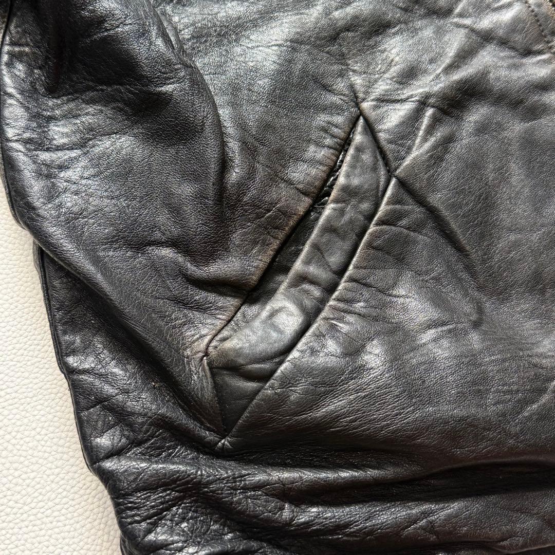 40s 50s モーターサイクルジャケット コの字留めWICOジップ