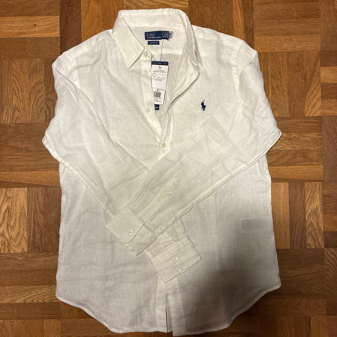 新品未使用　Polo by Ralph Lauren ホワイトシャツ L リネン