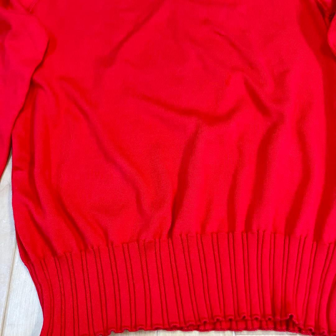 ロロピアーナ　コットン　Vネック　ニット　サイズ48　朱色　新品 ハイゲージ