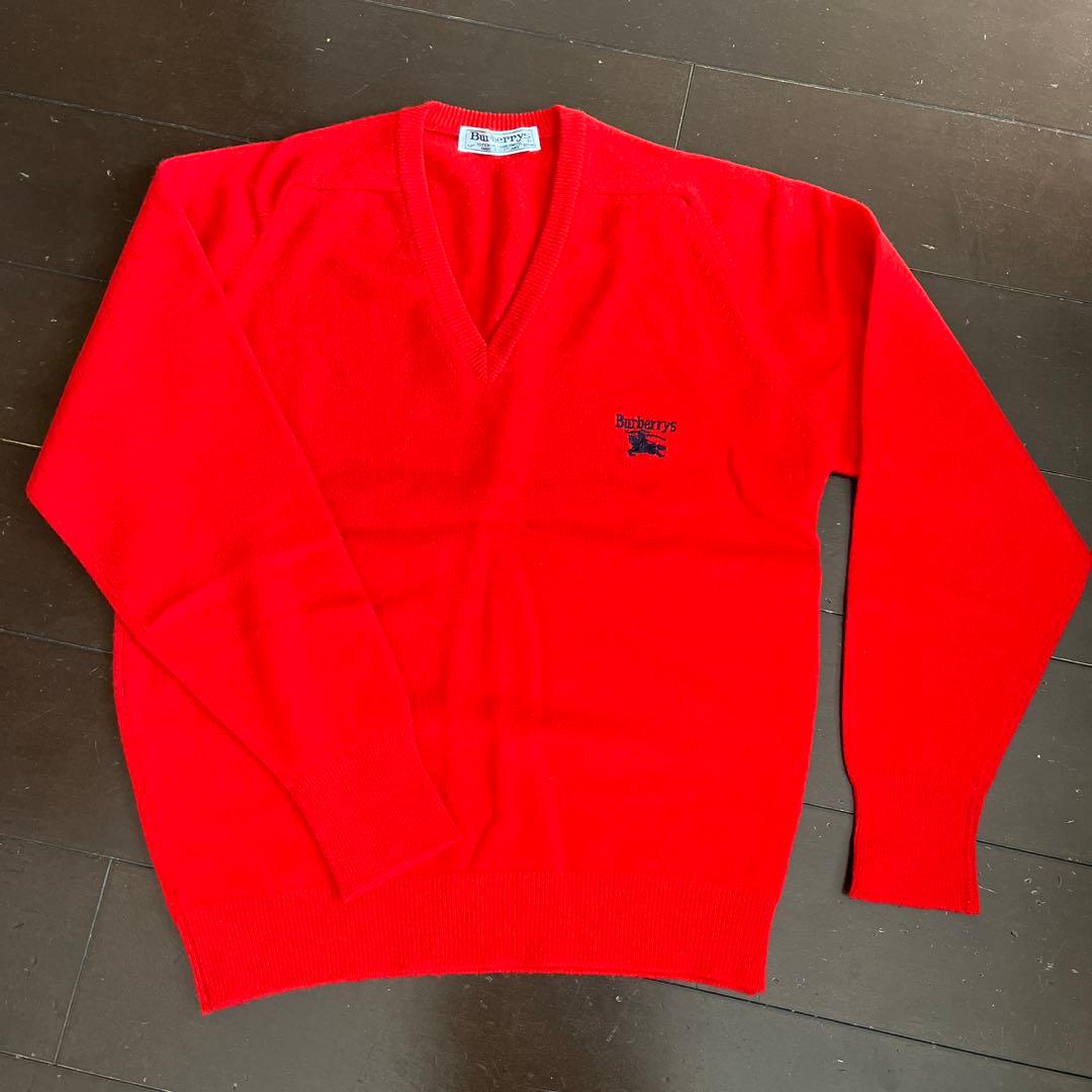Burberrys 赤 ラムズウール ニットセーター 42
