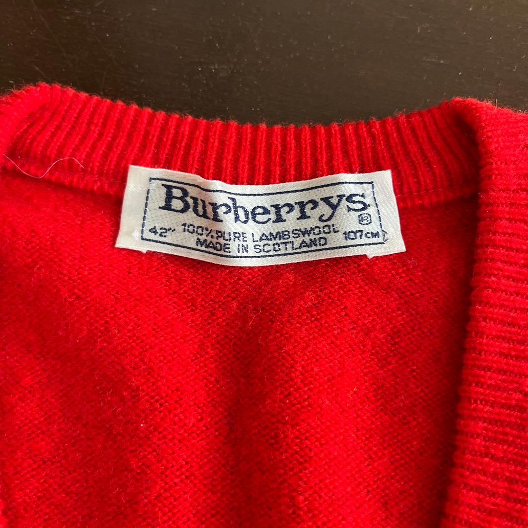 Burberrys 赤 ラムズウール ニットセーター 42