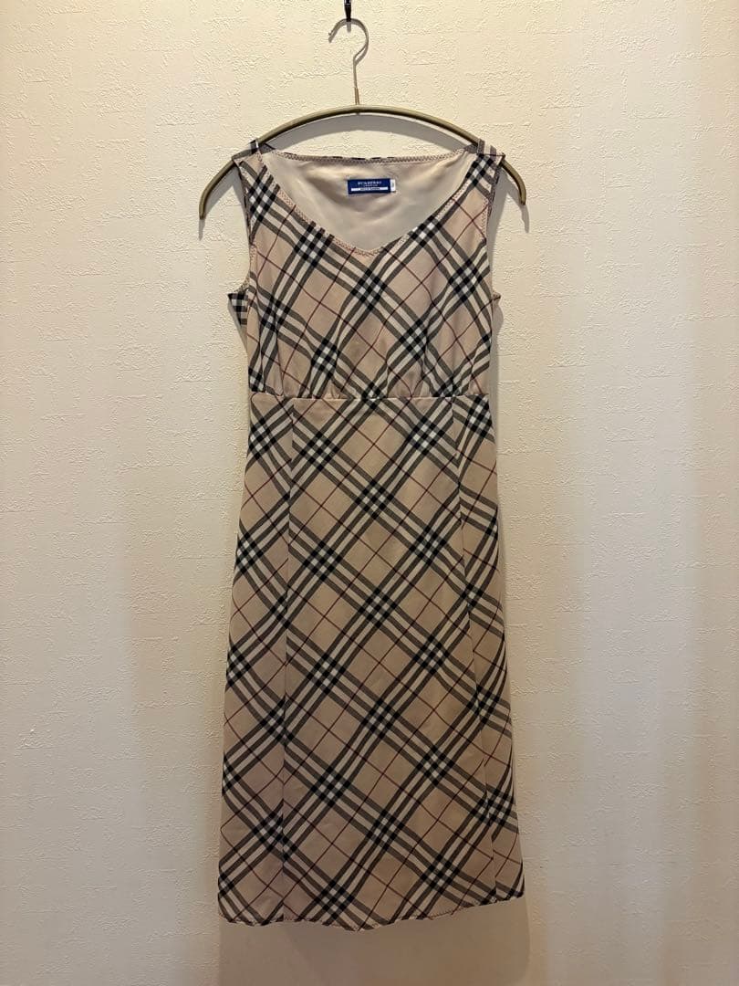 BURBERRY BLUE LABEL チェック柄ノースリーブワンピース 36