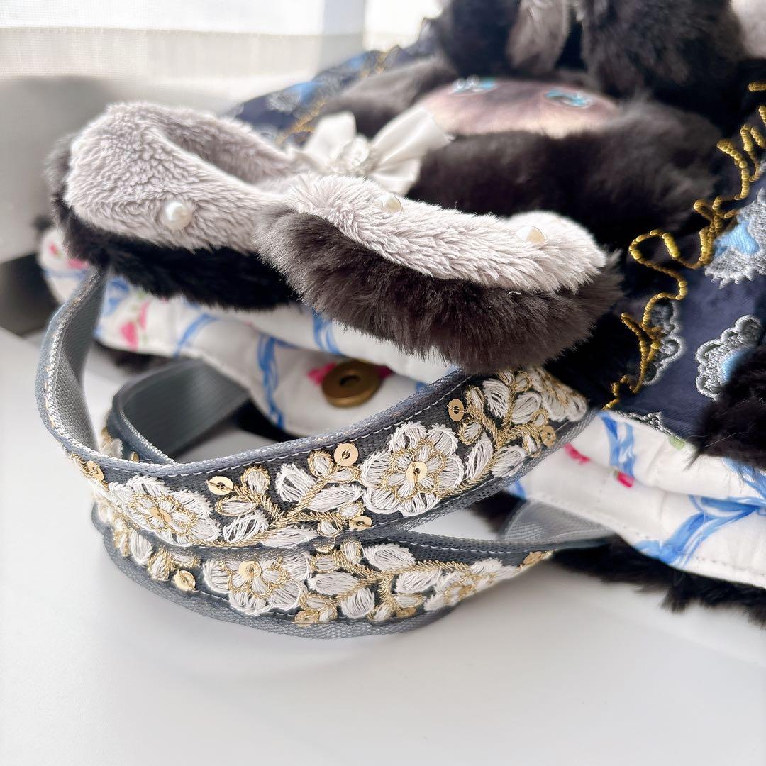 牡*格様 コヤンイサムチョン　バック　クラウディちゃん 艶ハート　ネイビー