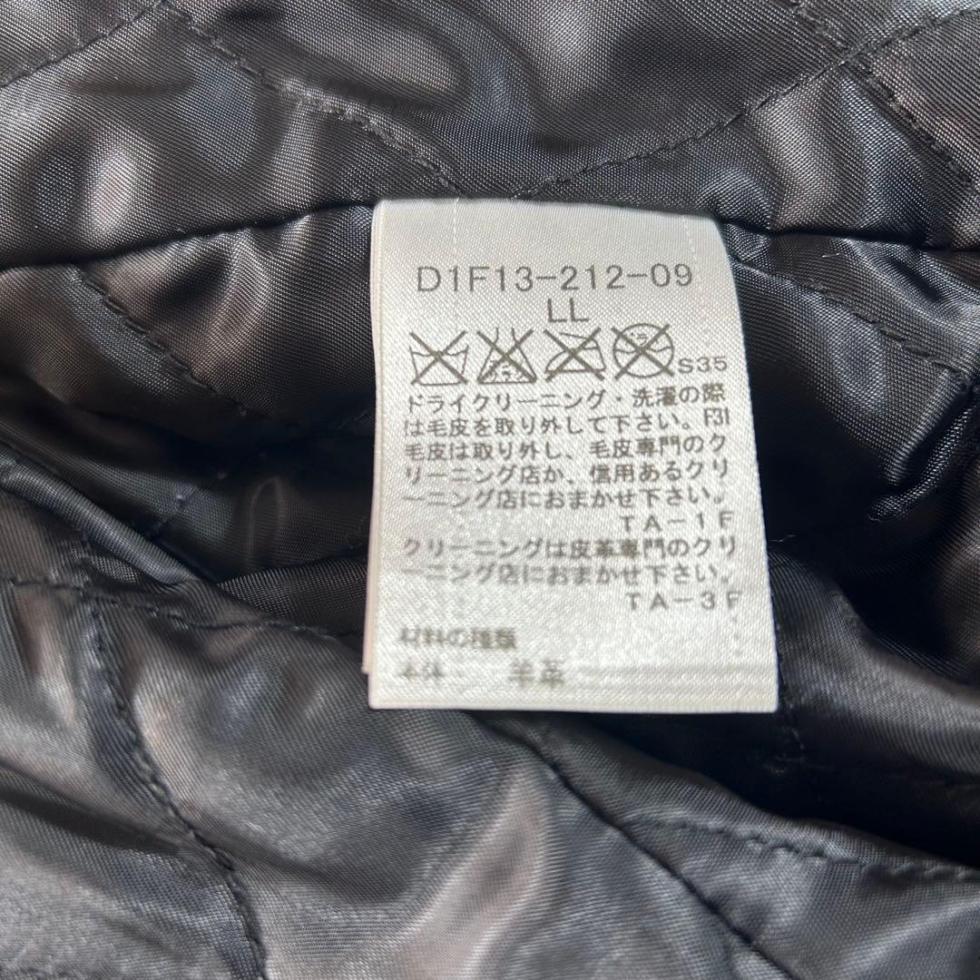 バーバリーブラックレーベル　レザージャケット　羊革　ラビットファー　XL 黒