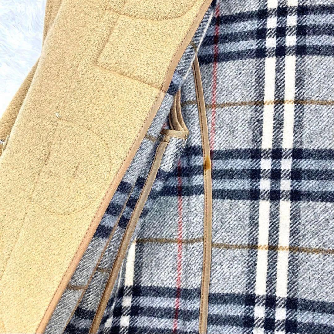【値引き】バーバリーブルーレーベル ダッフルコート キャメル ノバチェック Ｌ