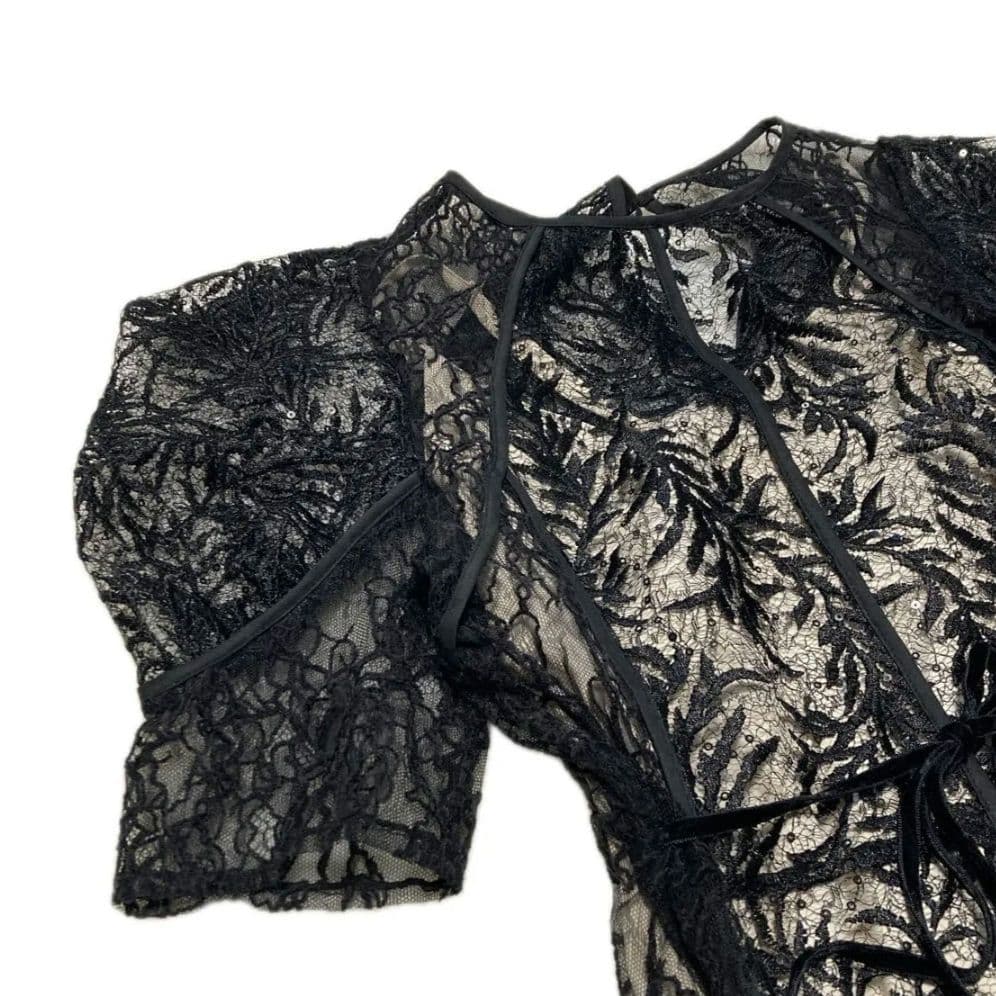 【新品タグ付】FRAY I.D 　リーフレースパイピングワンピース　ドレス