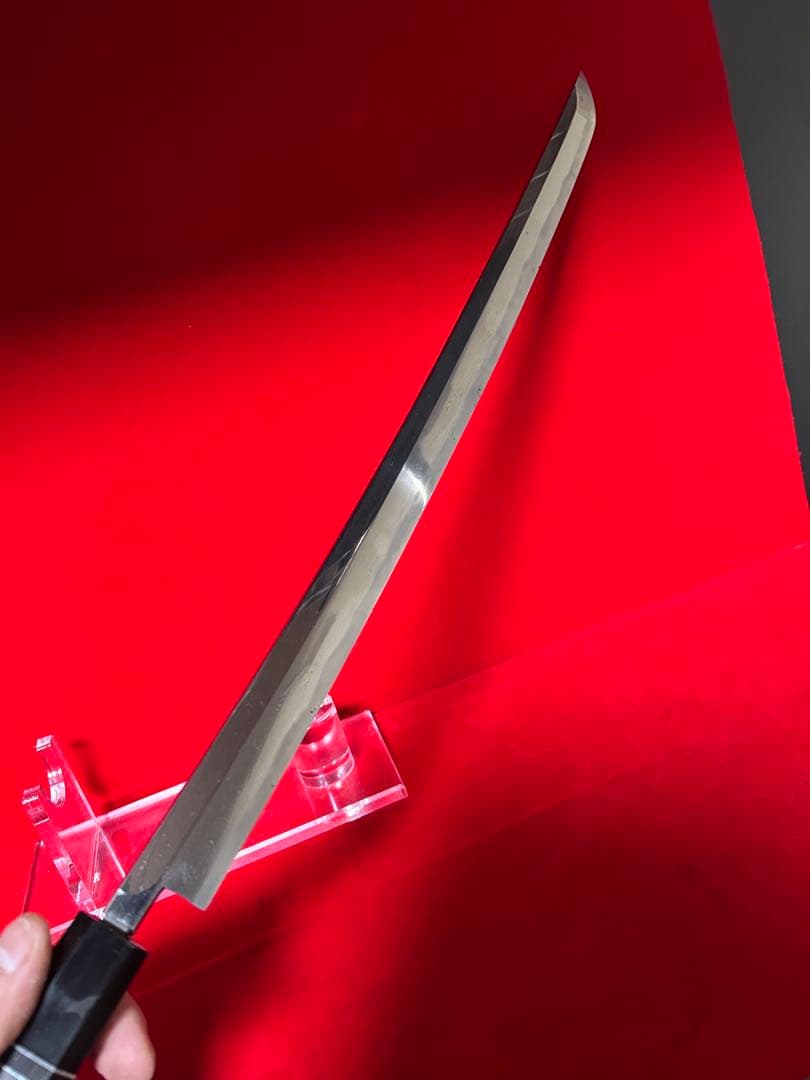 01564 包丁　マグロ包丁　完全手研　天然砥石研　切味抜群　鞘有り　未使用品