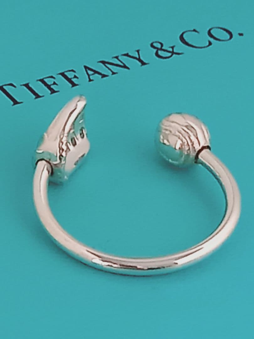 レア 美品 TIFFANY ティファニー グラブ ボール キーリング シルバー