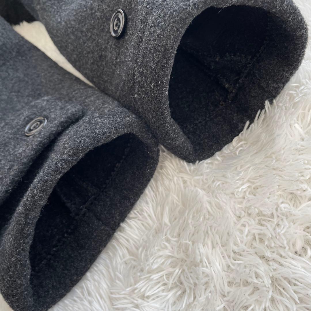 グローバーオール✨ダッフルコート　ロング　ダークグレー　ブラック　フード　M