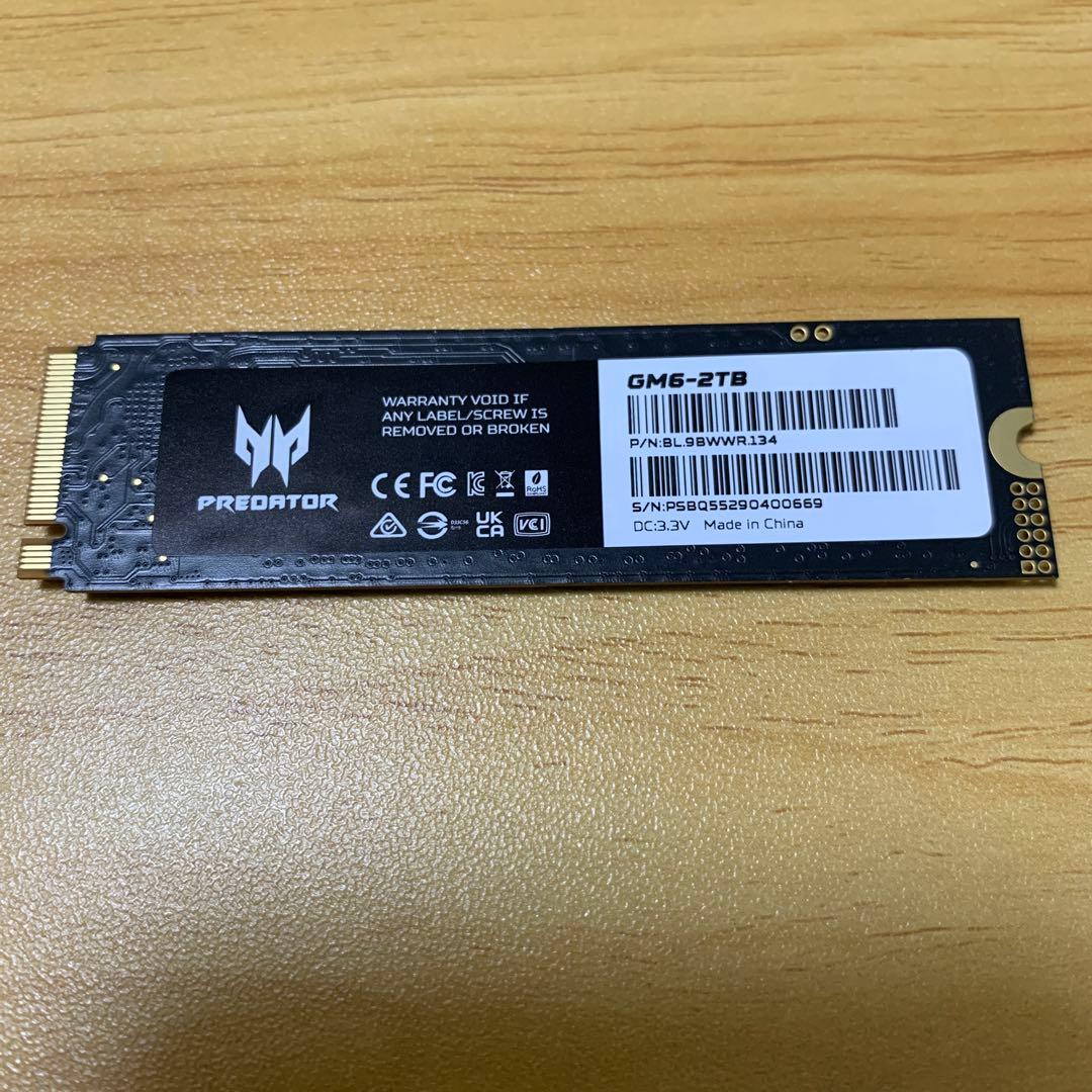 N*w様 Acer Predator M.2 SSD 2TB