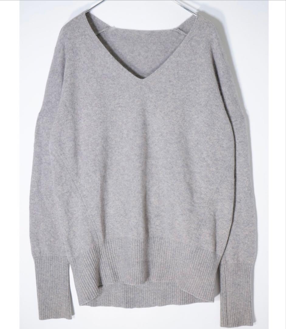 極美品✨ミューズドゥーズィエムクラス ふわふわシャギーVネックニット グレー
