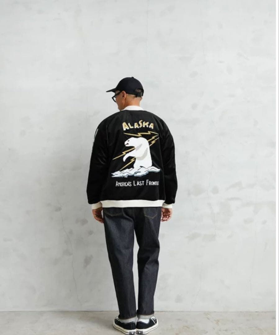 HOUSTON アラスカジャン X-LARGE 黒　別珍　売り切れサイズ希少