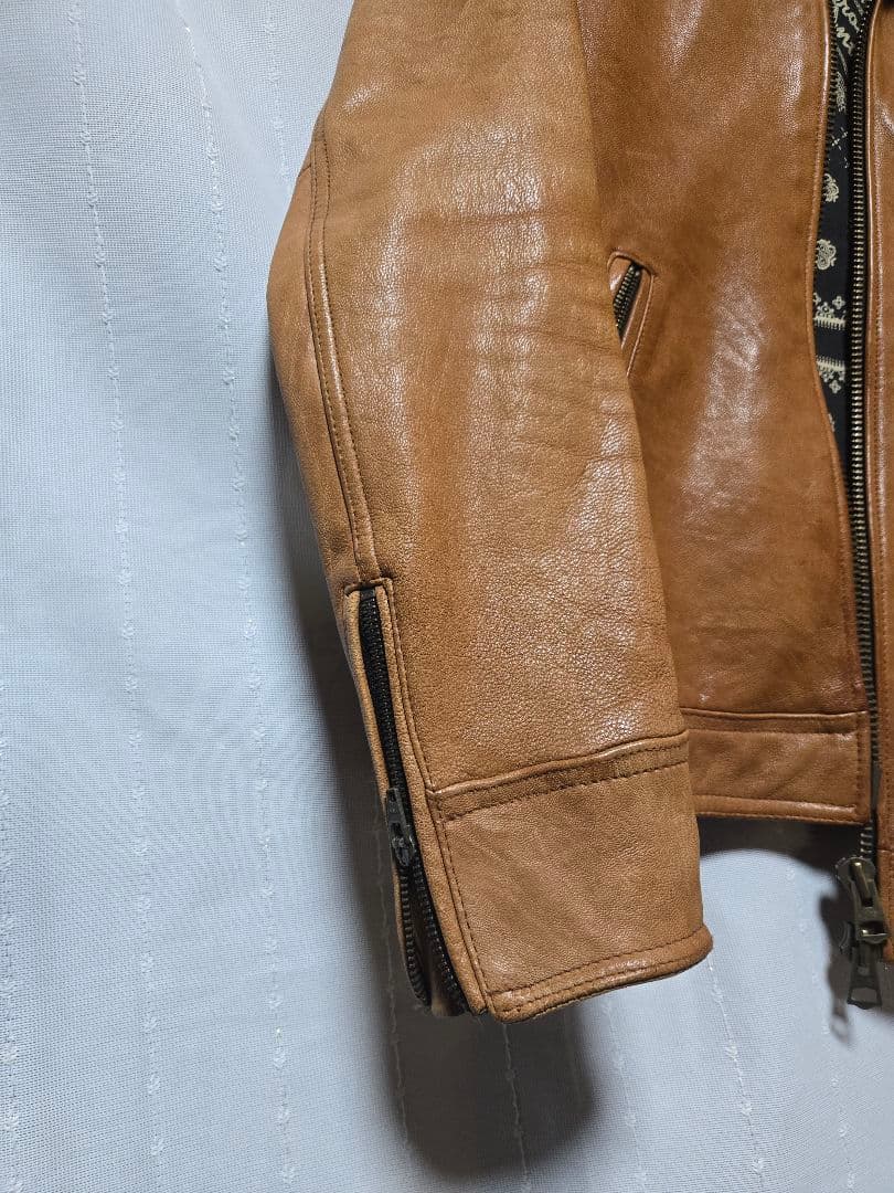 け　ジャックローズ　山羊革　茶色　シングルライダース