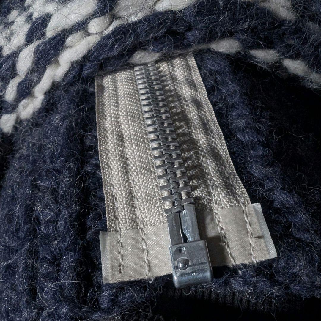 80s 90s　カナダ製　KANATA　イーグル柄　カウチンニット　ジップアップ