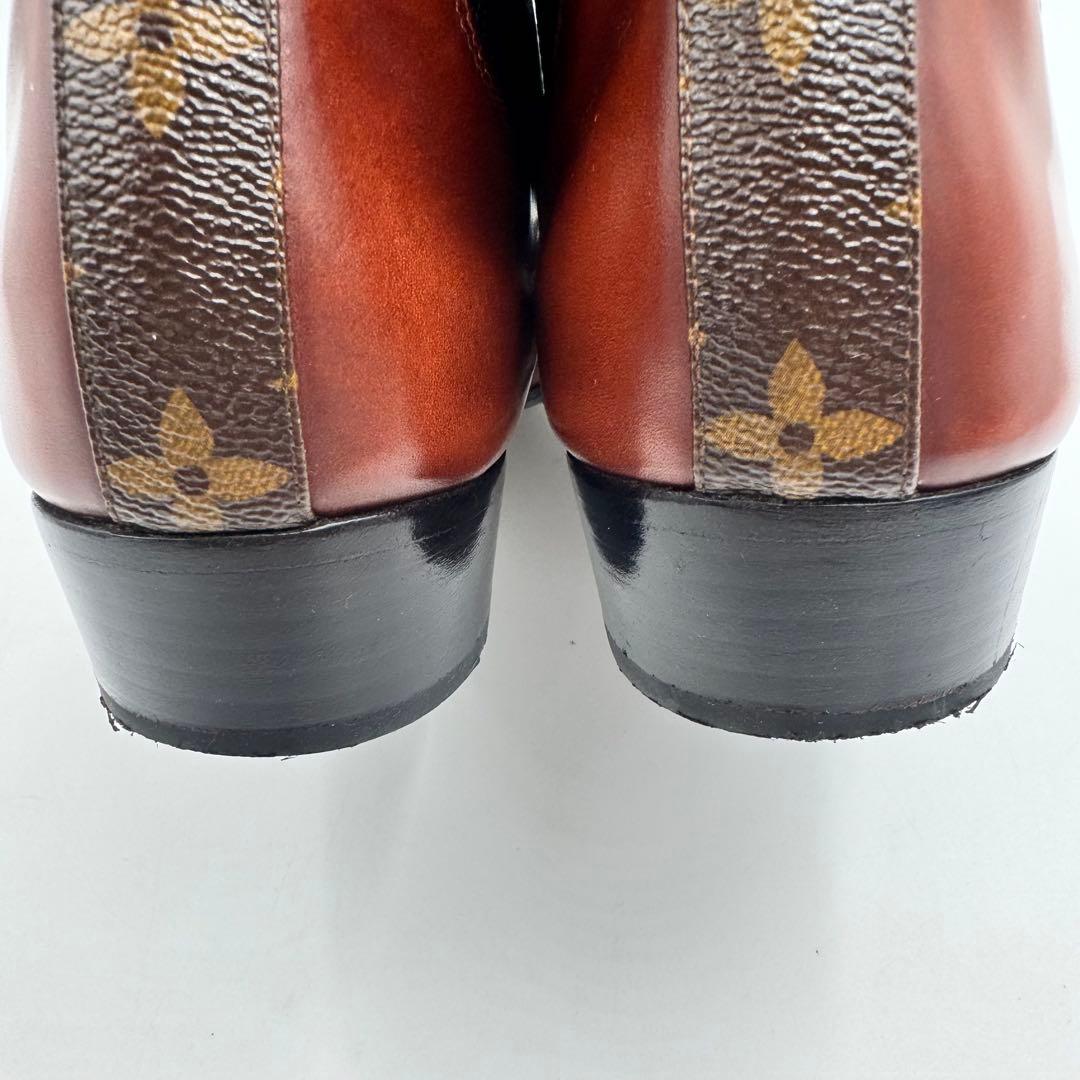 LOUIS VUITTON サイドゴアブーツ　モノグラム　ブラウン　22.5cm