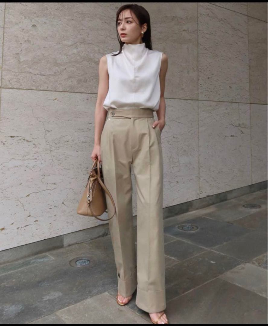 【IVORY】anuans /ベルトデザインチノパンツ