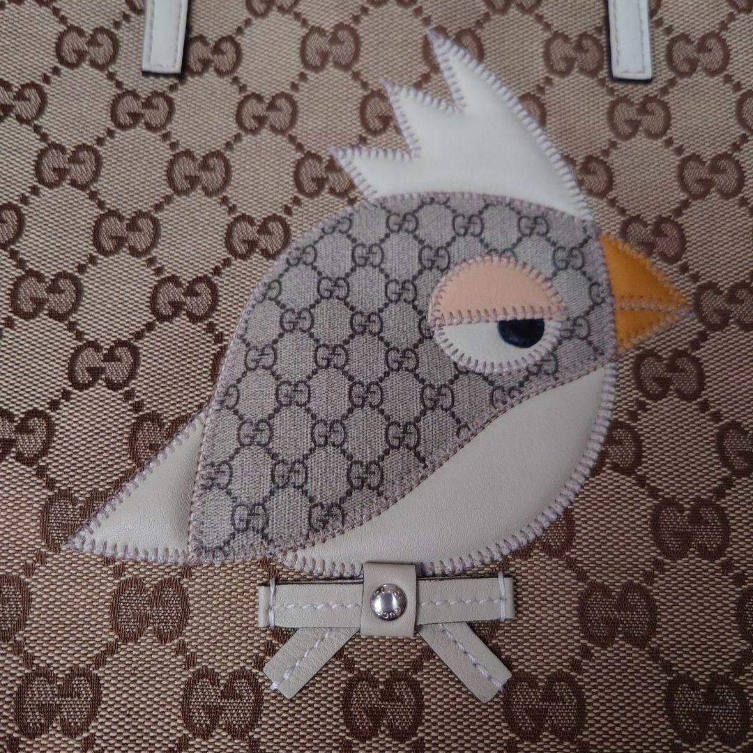 GUCCI 鳥の刺繍トートバッグ