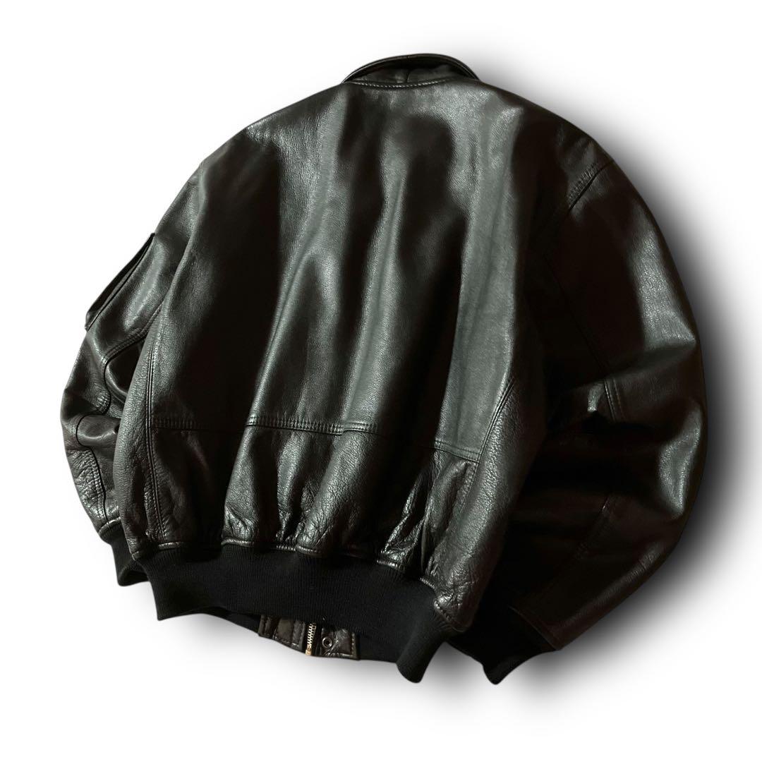Ruu様☆vintageレザージャケットCWU-45P型フライトジャケット本革黒