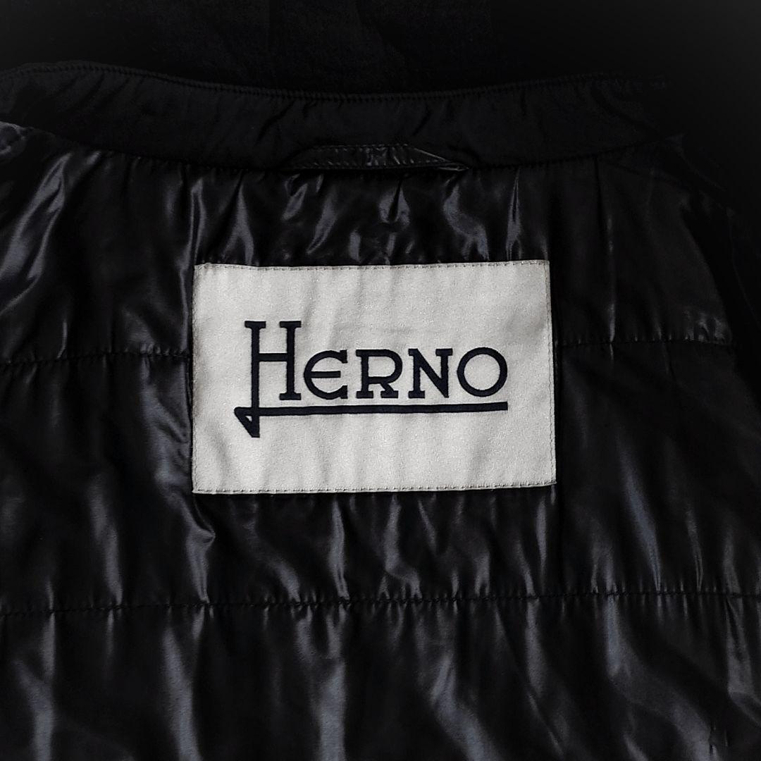 高級【大きいサイズ42】ヘルノ HERNO 異素材切替 ボンディングジャケット